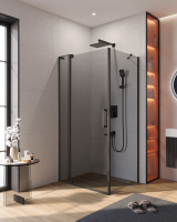 Душевой уголок (100х80) CEZARES SLIDER SLIDER-AH-1-80-100/110-GRIGIO-NERO