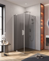 Душевой уголок (80х100) CEZARES SLIDER SLIDER-AH-1-100-80/90-GRIGIO-Cr