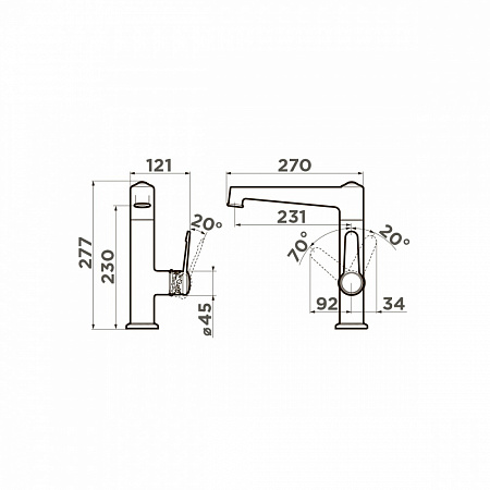 Смеситель для кухонной мойки OMOIKIRI YAMAGATA OYAM-G-35 OYAM-G-35