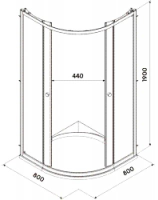 Душевой уголок полукруглый Kolo First 80 см (матовое стекло) ZKPG80214003