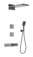 Душевая система с термостатом встраиваемая WONZON & WOGHAND, темный графит WW-D4538-A-BGG Душевая система с термостатом встраиваемая WONZON & WOGHAND, темный графит WW-D4538-A-BGG