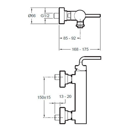 Смеситель для душа Jacob Delafon Purist E14590-4A-CP