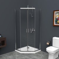 Душевой уголок (90х90) BelBagno UNO-195-P-2-90-C-Cr