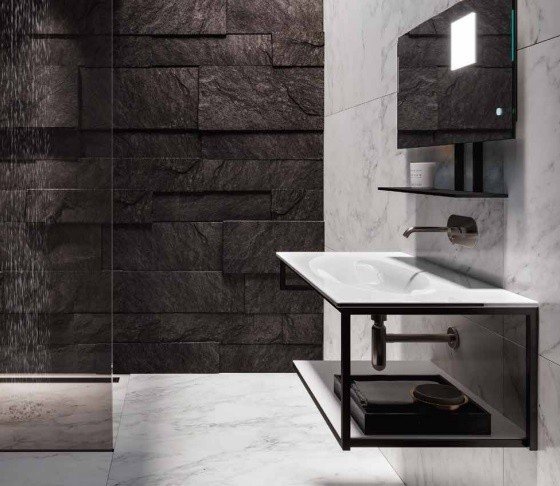 Раковина встраиваемая сверху (122х52) Kerasan Shape 547001*1 белый глянец