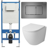 Комплект унитаза с инсталляцией Grossman Classic 97.4455MS.04.42M с клавишей смыва