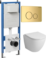 Комплект унитаза с инсталляцией Grossman Style 97.4455SQ.05.30M с клавишей смыва