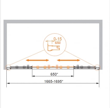Дверь в нишу Cezares PRATICO-BF-2-180-P-Cr