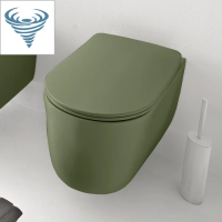 Унитаз подвесной безободковый Tornado Kerasan Nolita 531511 зеленый матовый, без сиденья