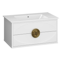 Тумба под раковину Opadiris Ибица 90   00-00007080 белый/золото (без раковины)