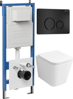 Комплект унитаза с инсталляцией Grossman Style 97.4479SQ.05.21M с клавишей смыва