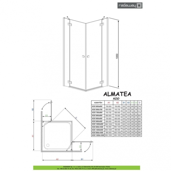 Правая часть душевой кабины Radaway Essenza New Black 385062-54-01R