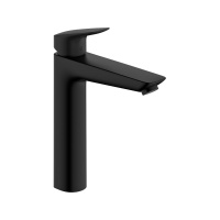 Смеситель для раковины с донным клапаном Hansgrohe Logis 71090670 черный матовый