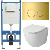 Комплект унитаза с инсталляцией Grossman Galaxy 97.4455MS.01.300 с клавишей смыва