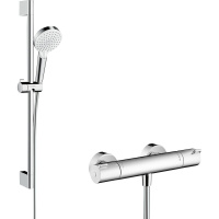 Термостат для душа с душевым гарнитуром Hansgrohe Crometta Vario/Ecostat 1001 CL 27812400 белый/хром 