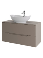 Тумба с раковиной подвесная 100 см, Orange Line Li-100TuLMDF+B08-585W латте/белый