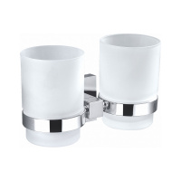 Два стакана для зубных щеток с держателем WONZON & WOGHAND POLO, хром WW-8928