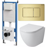 Комплект унитаза с инсталляцией Grossman Classic 97.4455S.04.32M с клавишей смыва