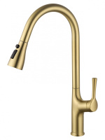 Смеситель для кухни с выдвижным изливом WONZON & WOGHAND, брашированное золото WW-AE54123-BG