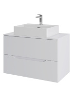 Тумба с раковиной подвесная 80 см, Orange Line Li-80TuwMDF+B04-500W белый