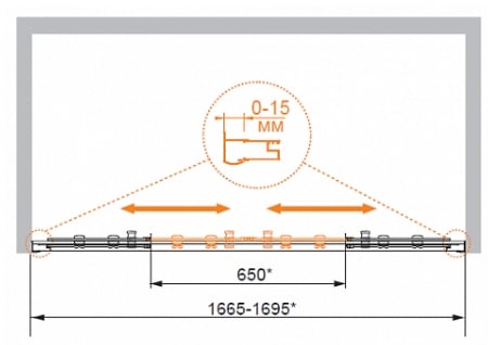 Душевая дверь в проем Cezares PPRATICO-BF-2-200-P-Cr