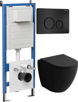 Комплект унитаза с инсталляцией Grossman Style 97.4455BMSQ.05.21M с клавишей смыва