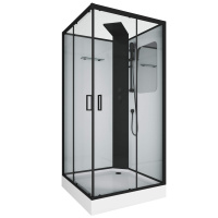 Душевая кабина (90х90) Grossman Elegans GR251Q раздвижная, черный, прозрачный