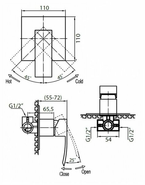 Смеситель для душа Cezares Quattro QUATTRO-C-DI-01