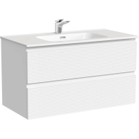 Тумба без раковины подвесная 90 см Sancos Folk FL90W белый матовый 