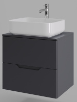 Тумба с раковиной подвесная 60 см Orange Line Li-60TugMDF+B05-500W графит/белый