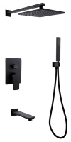 Душевой комплект ABBER Weiss Insel AF8017B скрытого монтажа с изливом, черная матовая
