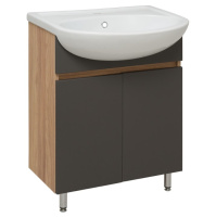 Тумба под раковину Runo графит Лада 60 (00-00001165)