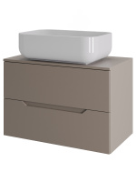 Тумба с раковиной подвесная 70 см, Orange Line Li-70TuLMDF+B03-600W латте/белый