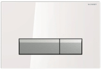 Смывная клавиша Geberit Sigma40, двойной смыв: белая, матированный алюминий 242.601.SI.1