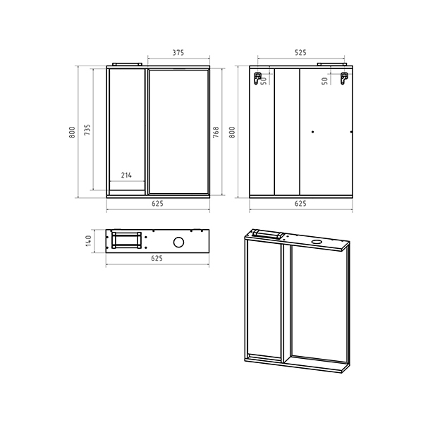 Зеркальный шкаф (63х80) Brevita Balaton 65 левый  BAL-04065-03-01Л