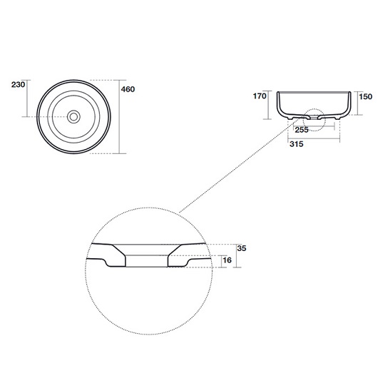 Раковина накладная (46х46) Kerasan Ciotola 430201 белый