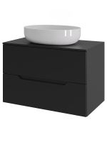 Тумба с раковиной подвесная 70 см, Orange Line Li-70TubMDF+B05-520W черный/белый