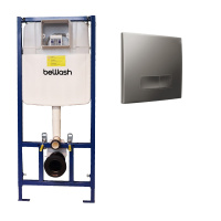 Комплект Инсталляция beWash для подвесного унитаза BW74 с кнопкой смыва Neox P04MC, хром матовый  K500RZVP0400MKK00000