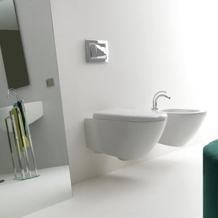 Подвесной унитаз безободковый Kerasan Aquatech 371401 без сиденья