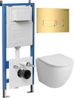 Комплект унитаза с инсталляцией Grossman Pragma 97.4455SQ.03.300 с клавишей смыва