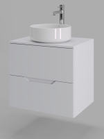 Тумба с раковиной подвесная 60 см Orange Line Li-60TuwMDF+B09-360W белый