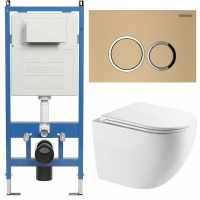 Комплект унитаза с инсталляцией Grossman Galaxy 97.4411SQC.01.310 с клавишей смыва