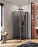 Душевой уголок (70х70) CEZARES SLIDER SLIDER-A-2-70/80-GRIGIO-NERO