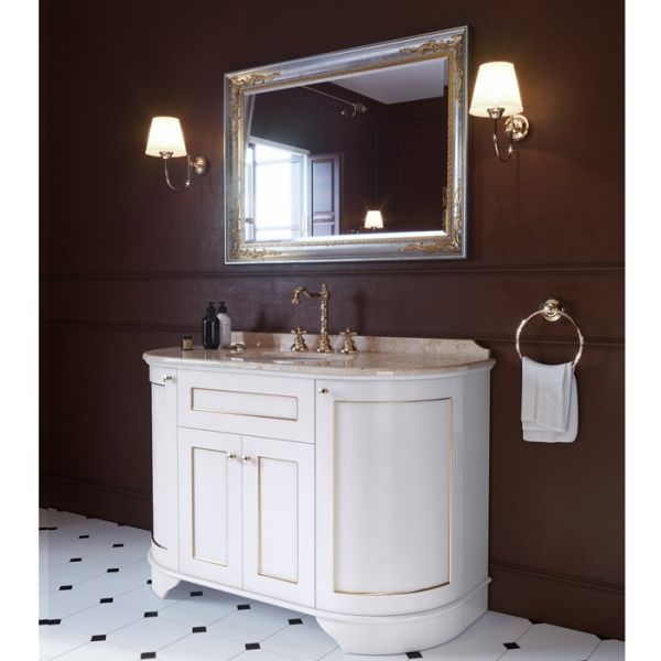 Тумба с раковиной белый 129 см Tiffany World York YOR4130-BA+S53 bi комплект