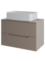 Тумба с раковиной подвесная 70 см, Orange Line Li-70TuLMDF+B07-600W латте/белый