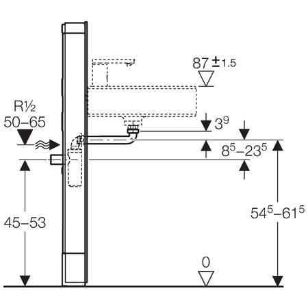 Cантехнический модуль Geberit Monolith для подвесного умывальника, стекло умбра 131.049.SQ.1