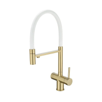 Смеситель для кухни EMAR ЕС - 7024WHT Matt Gold