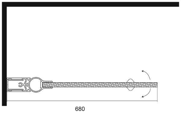 Шторка для ванны AM.PM Sense W76G-HB-D070-CT