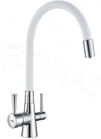 Смеситель для кухни Lemark Comfort с подключением к фильтру с питьевой водой (LM3075C-White)
