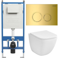 Комплект унитаза с инсталляцией Grossman Galaxy 97.4497SQC.01.300 с клавишей смыва