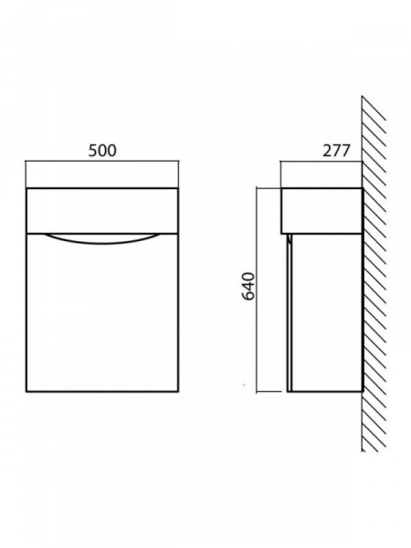 Тумба под раковину BelBagno Mini MINI-500-1A-SO-BF-LEFT